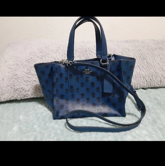 SOLD! COACH CROSBY MINI CARRYALL FLORAL PRINTED CROSSGRAIN LEATHER (# 34774) - Picture 3 of 9
